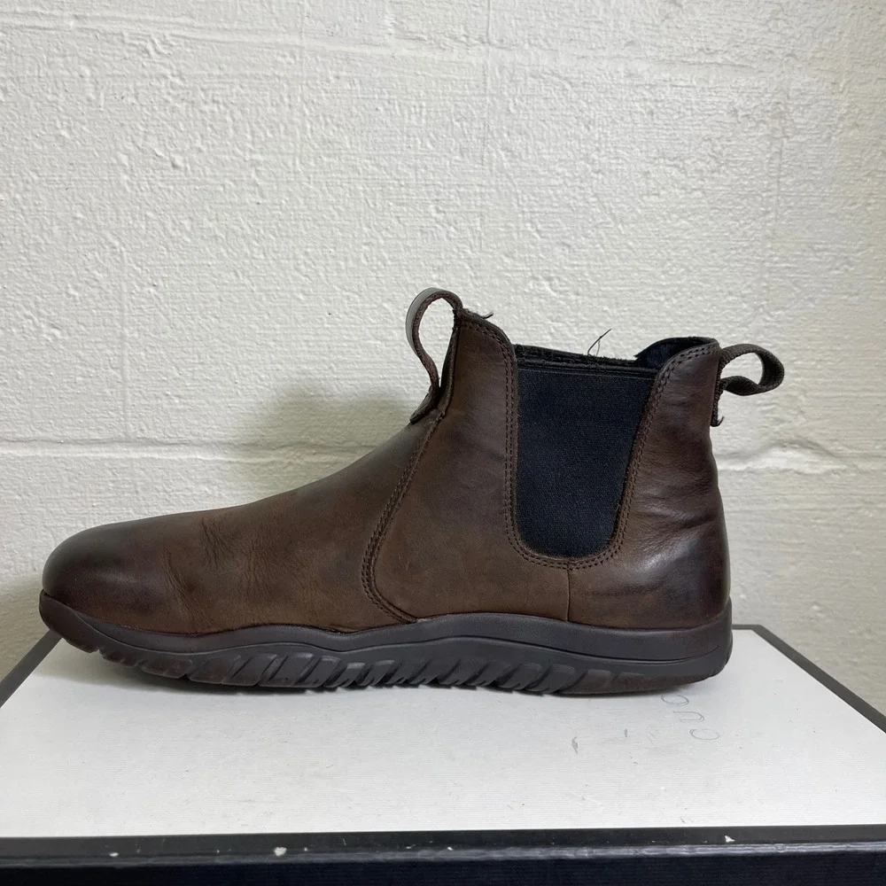 Lems Chelsea Boot WP Espresso Brown Leather Waterproof Pull On Men's 11 US